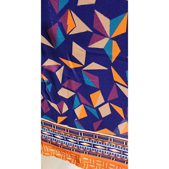 Everly Womens Blue/Orange Diamond Pattern Shift Dress Size Medium - Picture 6 of 9